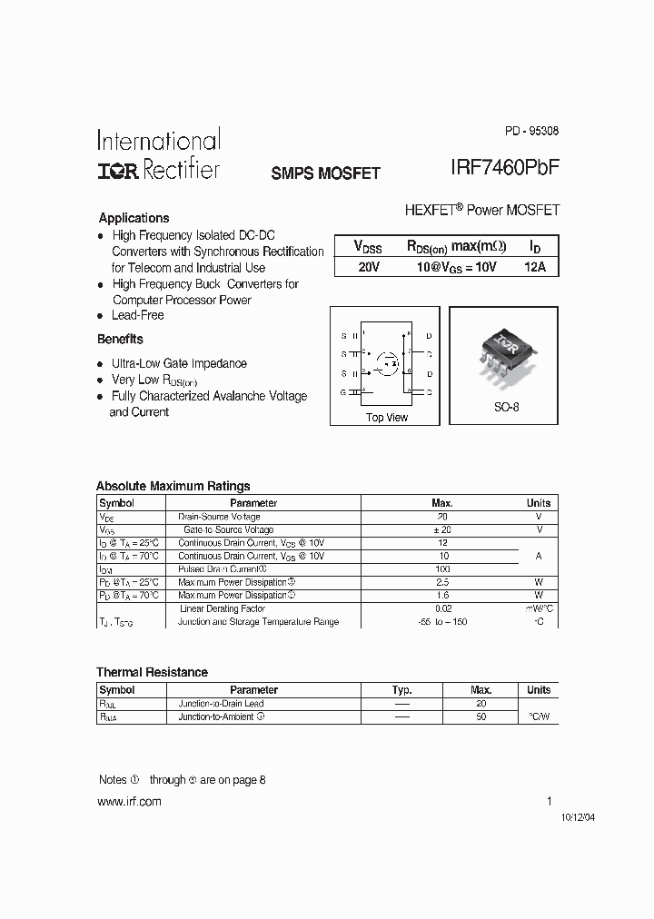 IRF7460PBF_709464.PDF Datasheet