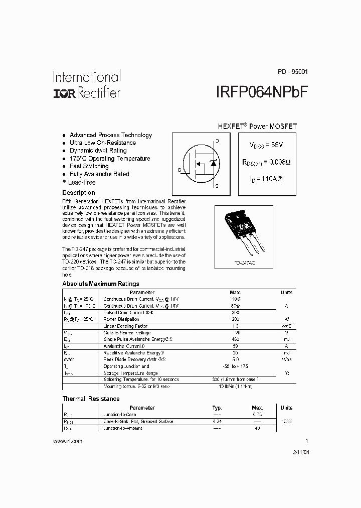 IRFP064NPBF_1010616.PDF Datasheet