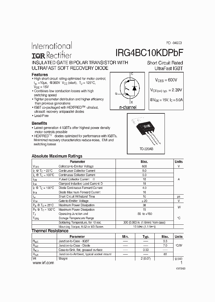 IRG4BC10KDPBF_934710.PDF Datasheet