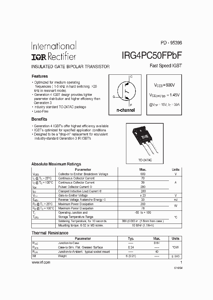 IRG4PC50FPBF_712878.PDF Datasheet