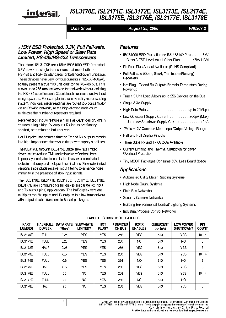 ISL3170E_708045.PDF Datasheet