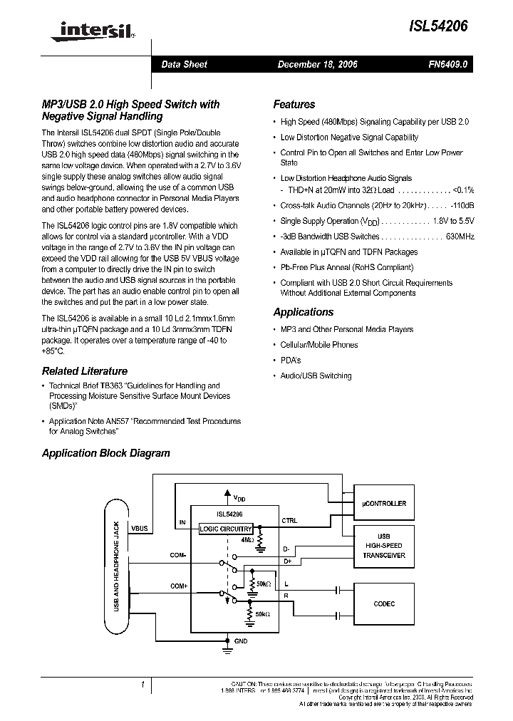 ISL54206_711200.PDF Datasheet