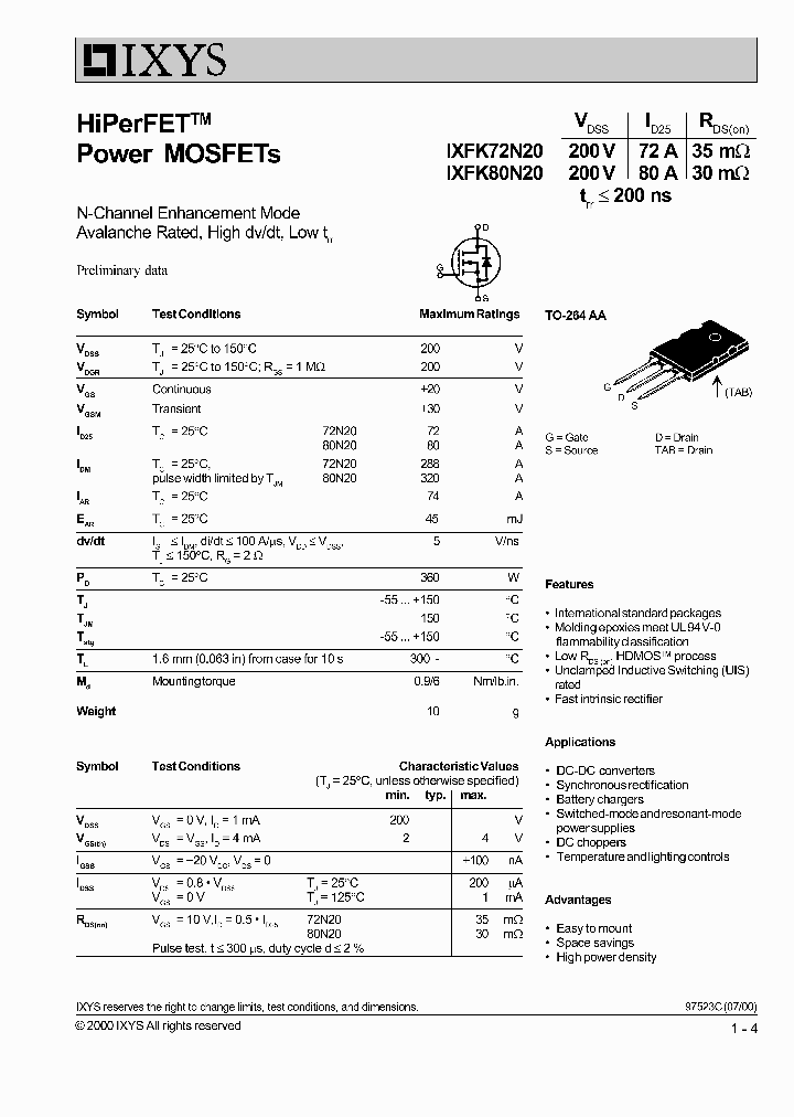 IXFK80N20_839372.PDF Datasheet