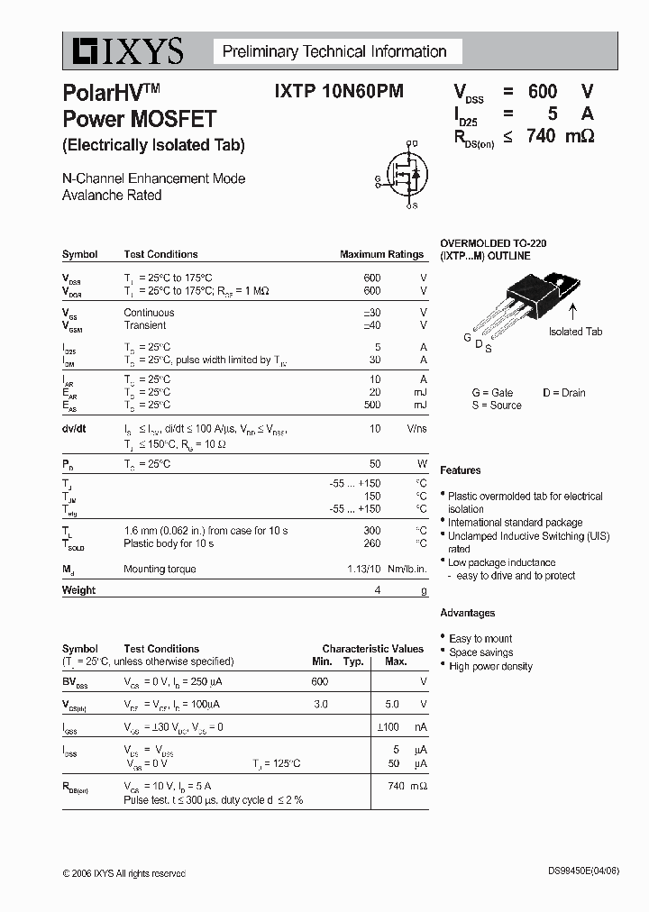 IXTP10N60PM_699339.PDF Datasheet