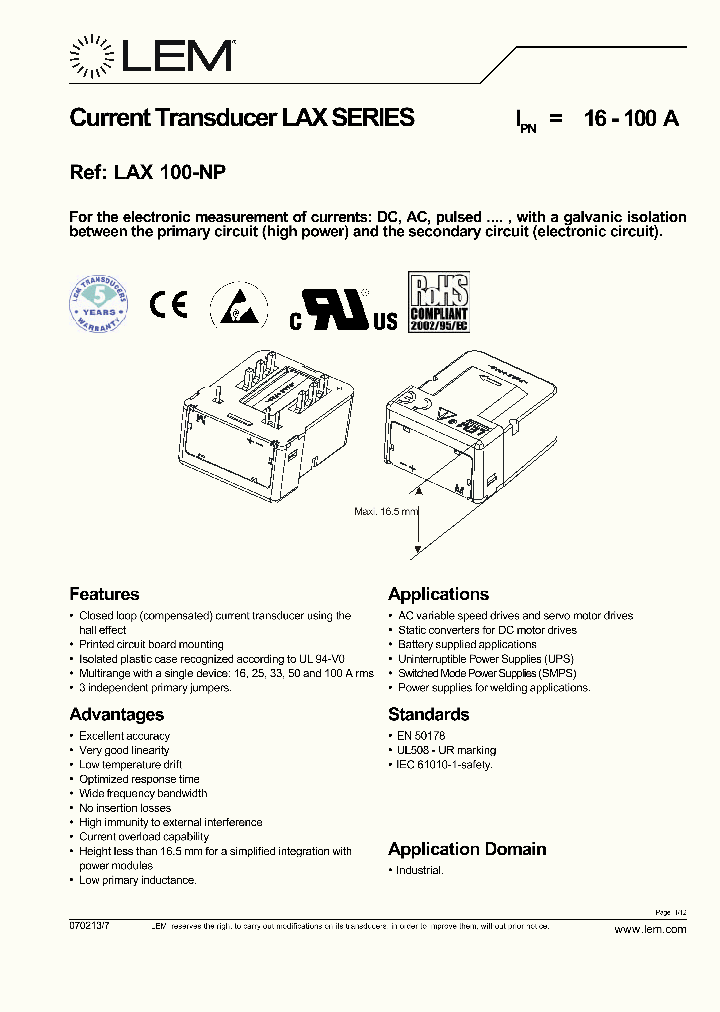 LAX100-NP_700842.PDF Datasheet