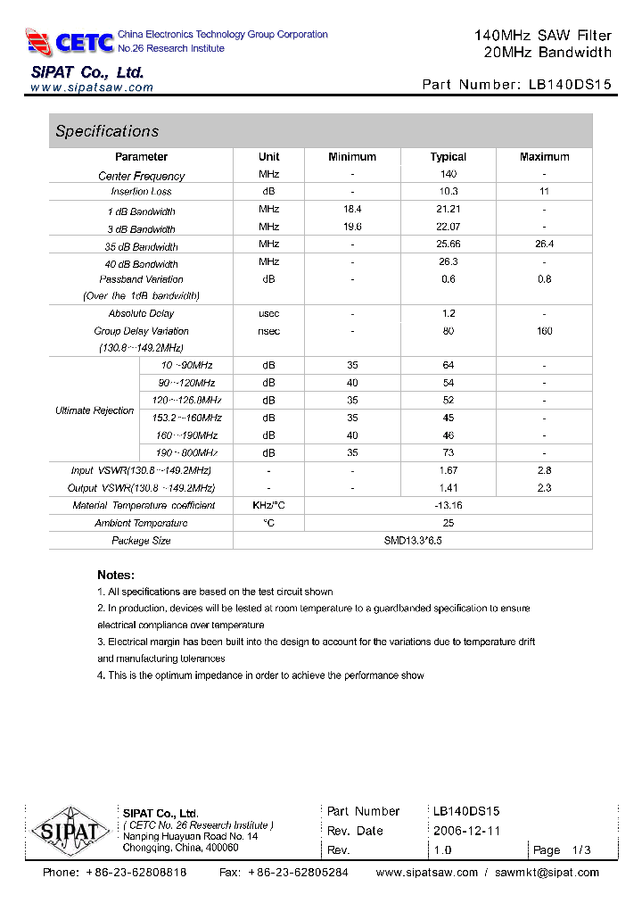 LB140DS15_669541.PDF Datasheet