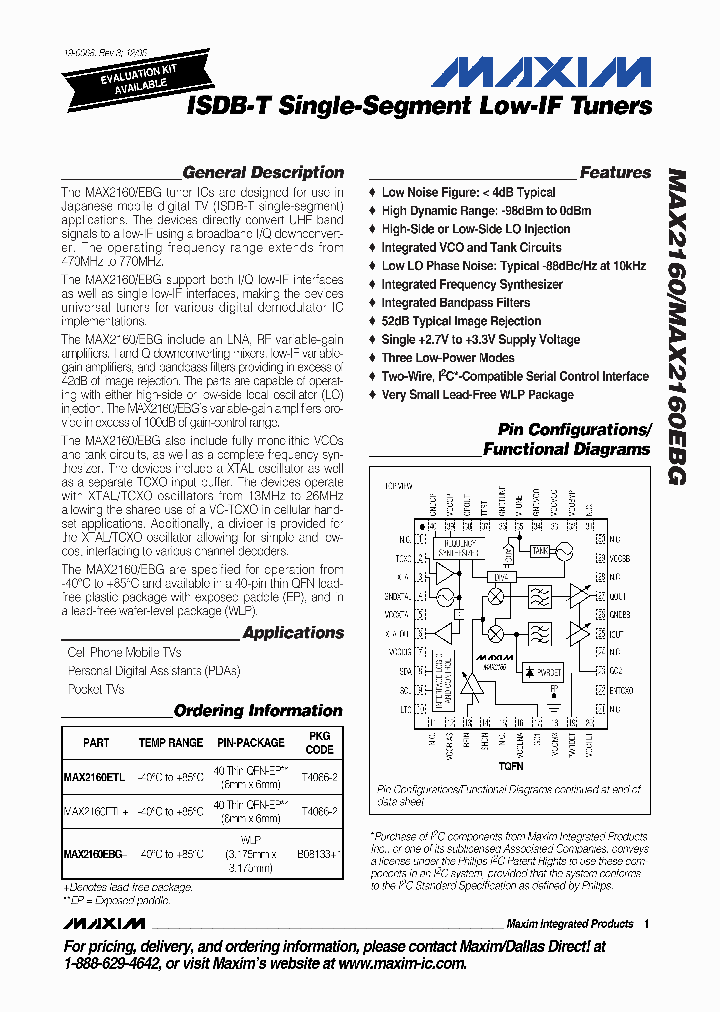 MAX2160ETL_714450.PDF Datasheet