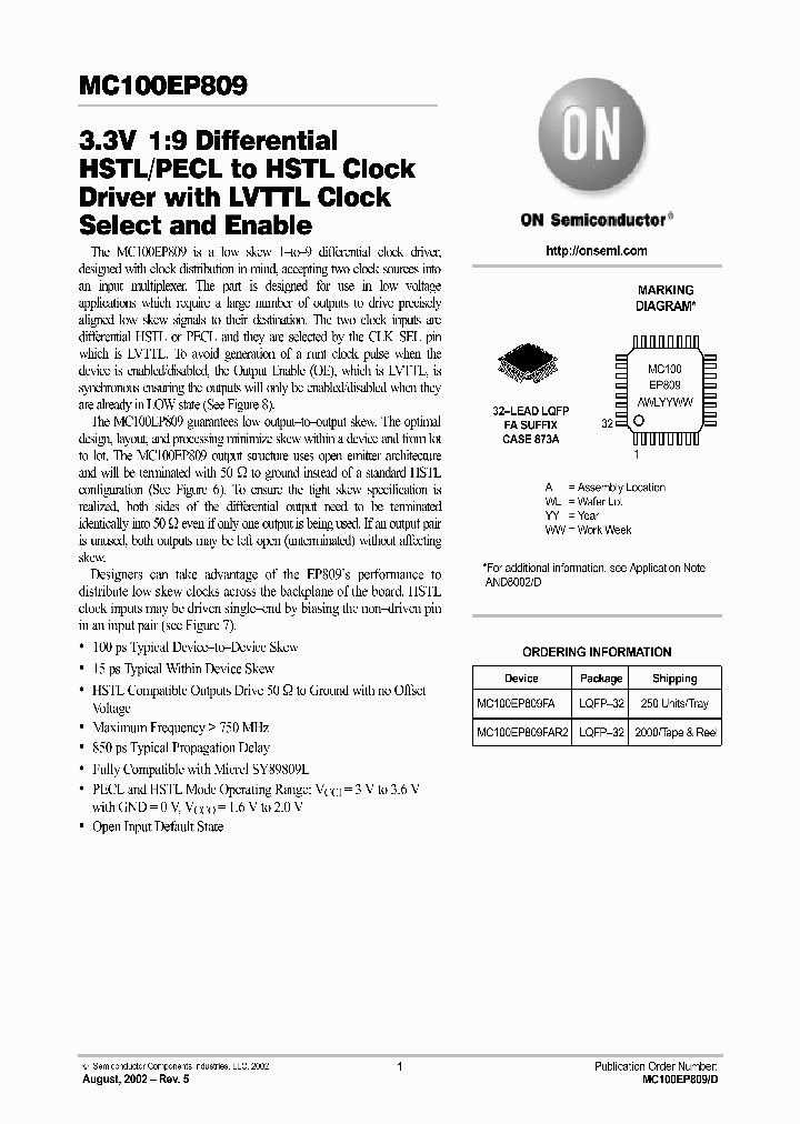 MC100EP809_751119.PDF Datasheet