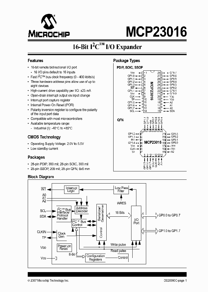 MCP23016_946162.PDF Datasheet