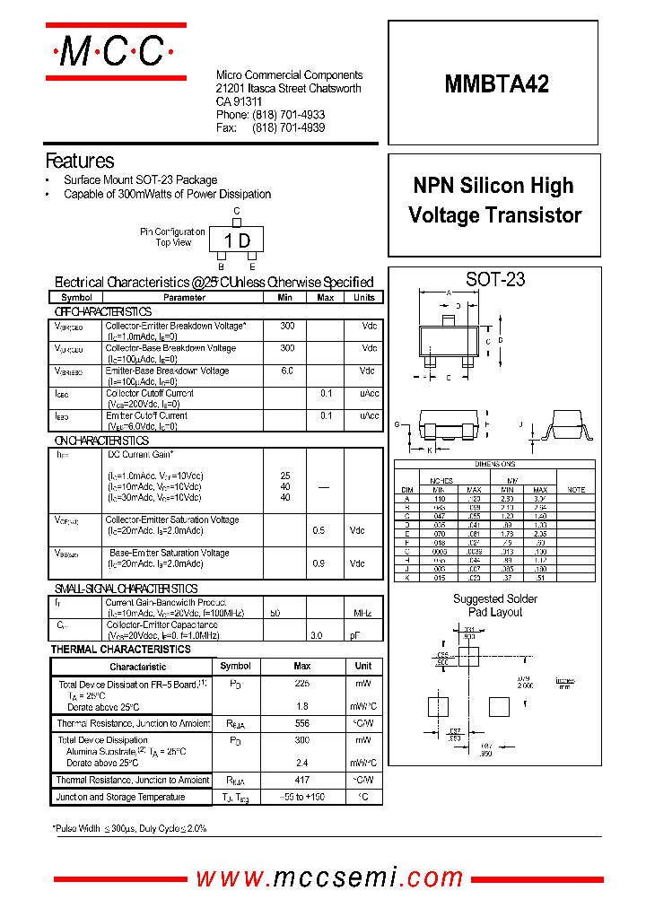 MMBTA42_832277.PDF Datasheet