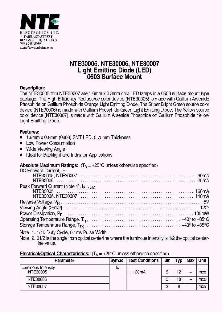 NTE30005_1058402.PDF Datasheet