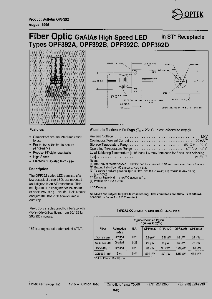 OPF392A_689335.PDF Datasheet