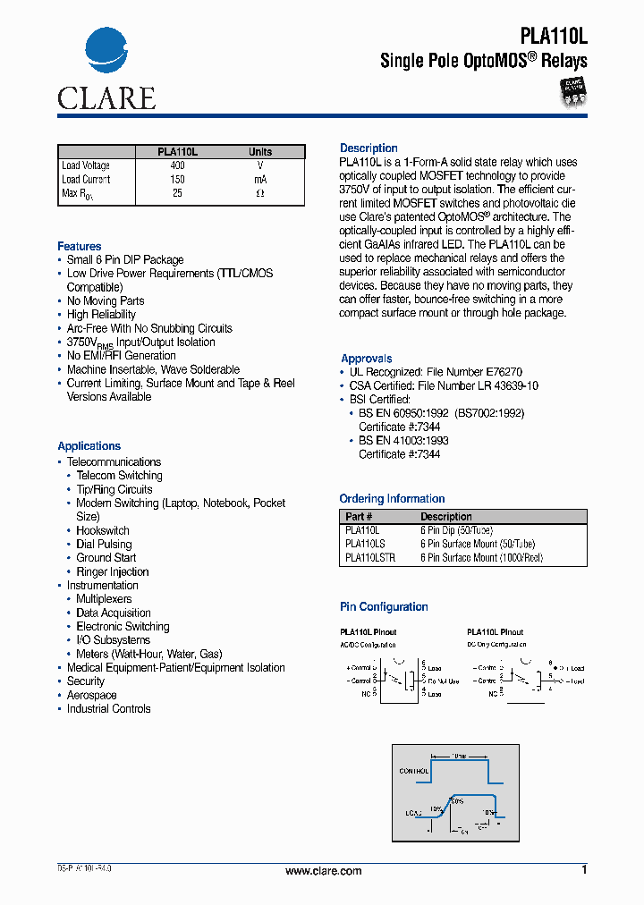 PLA110LSTR_634025.PDF Datasheet