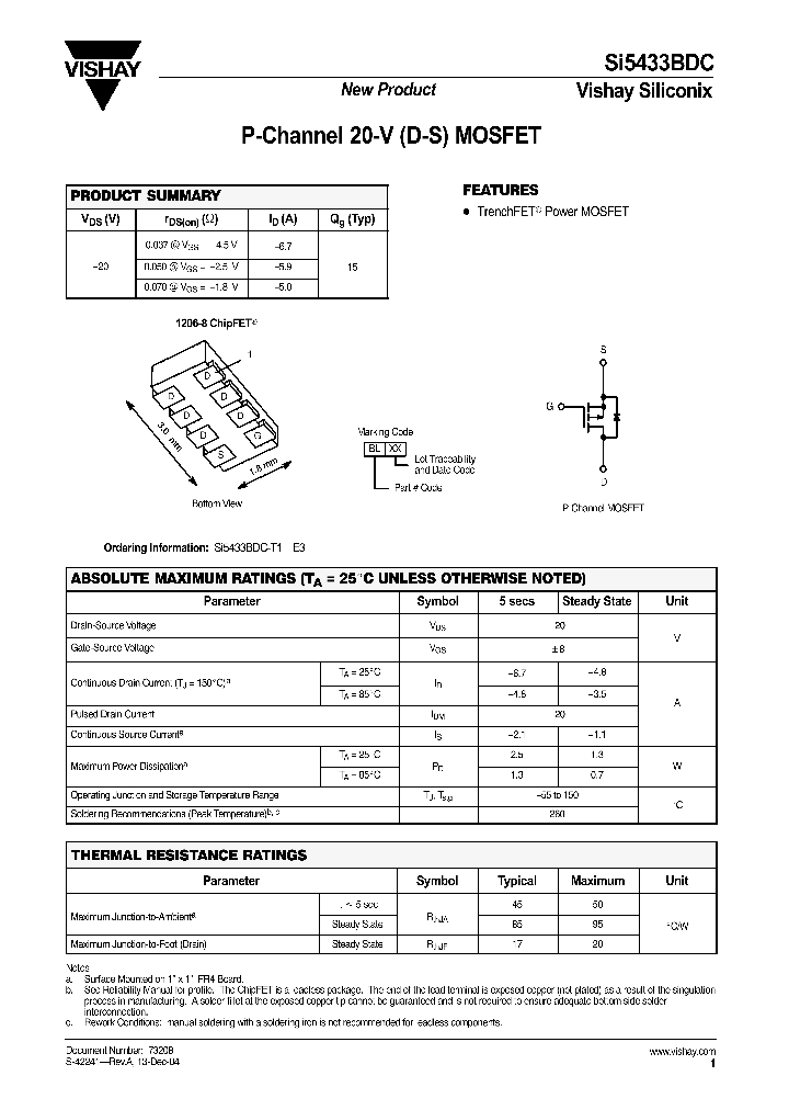 SI5433BDC_863007.PDF Datasheet