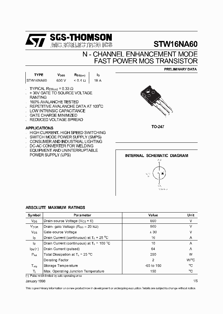 STW16NA60_1016861.PDF Datasheet