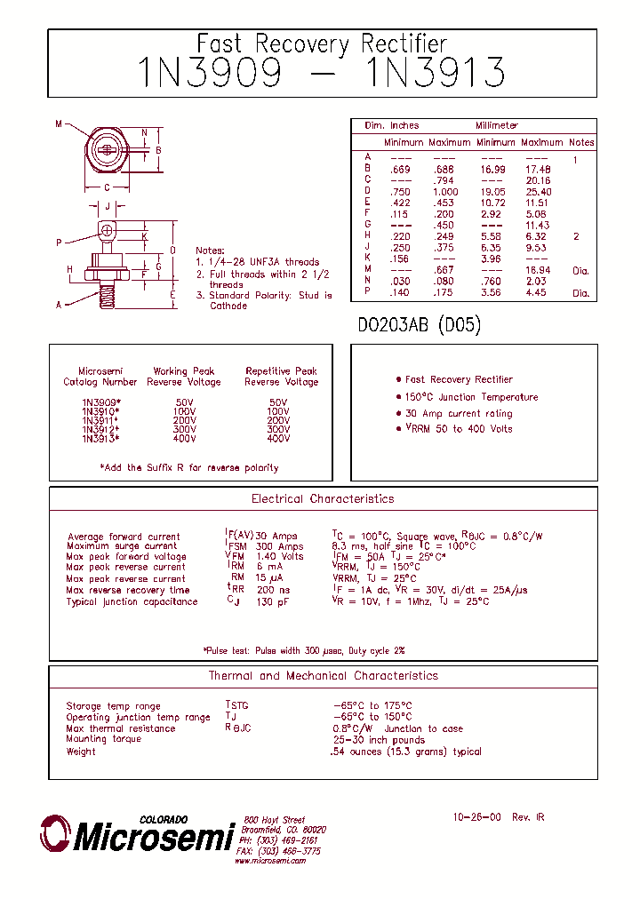 1N3909_1191625.PDF Datasheet