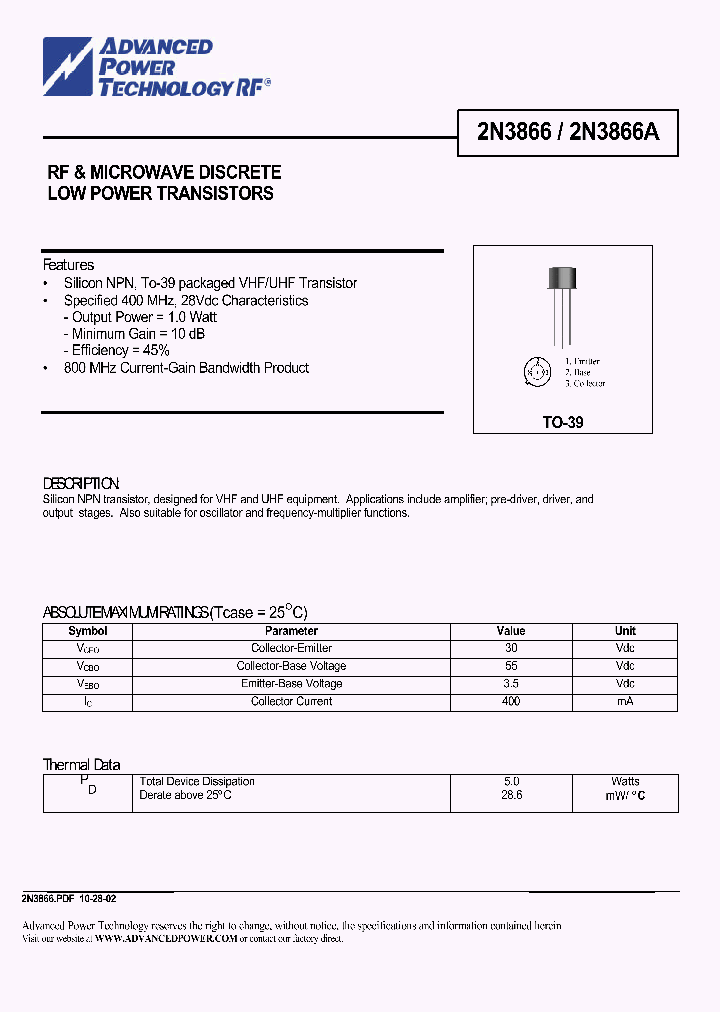 2N3866A_1193811.PDF Datasheet