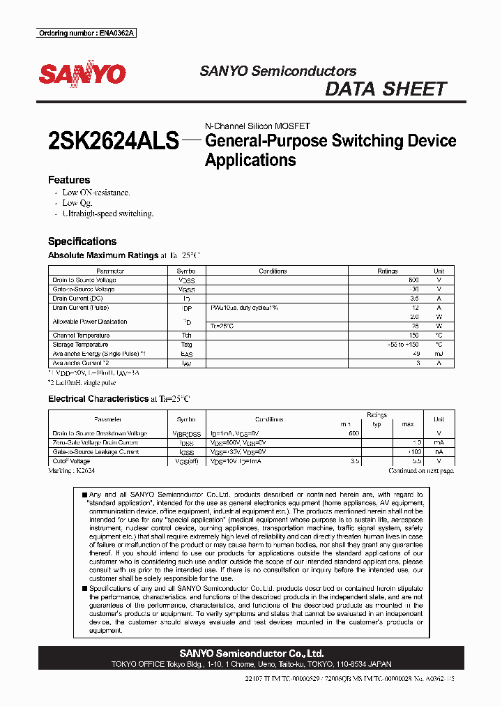 2SK2624ALS_1061629.PDF Datasheet