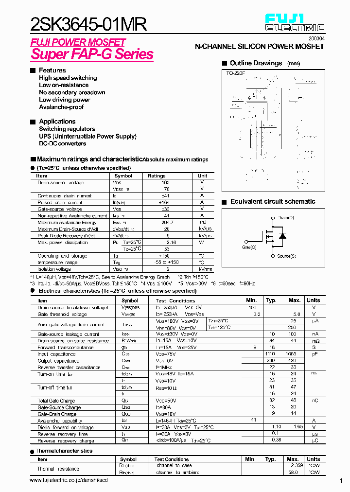 2SK3645-01MR_1198762.PDF Datasheet