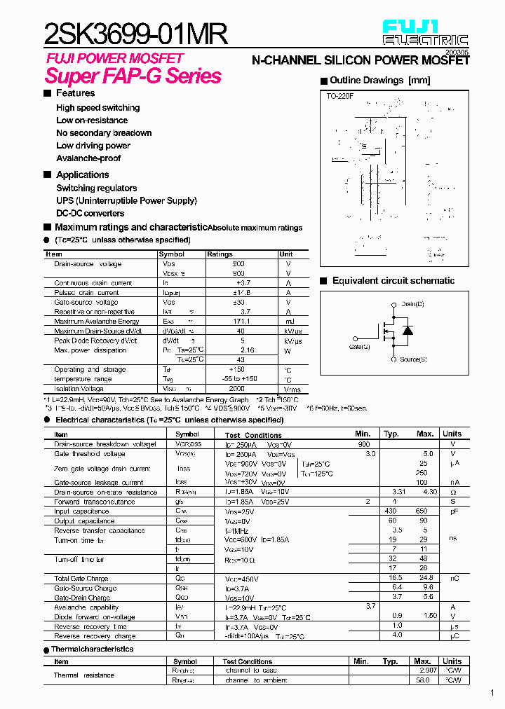 2SK3699-01MR_1180059.PDF Datasheet