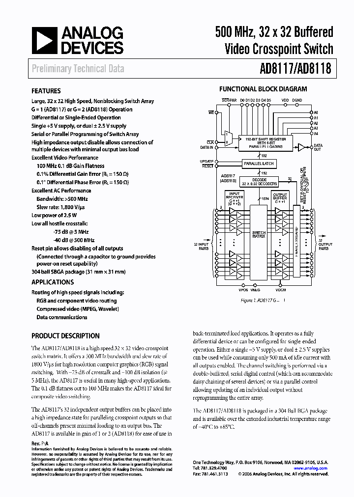 AD8117ABPZ_1138155.PDF Datasheet