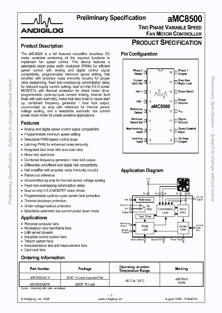 AMC8500QS16_1209470.PDF Datasheet