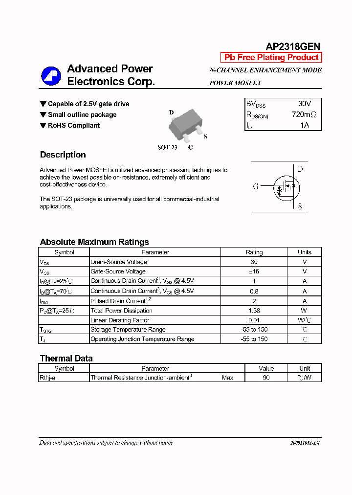 AP2318GEN_1210495.PDF Datasheet