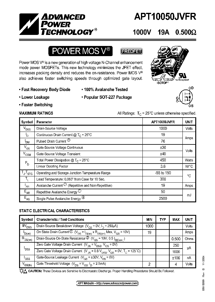 APT10050JVFR04_1211269.PDF Datasheet