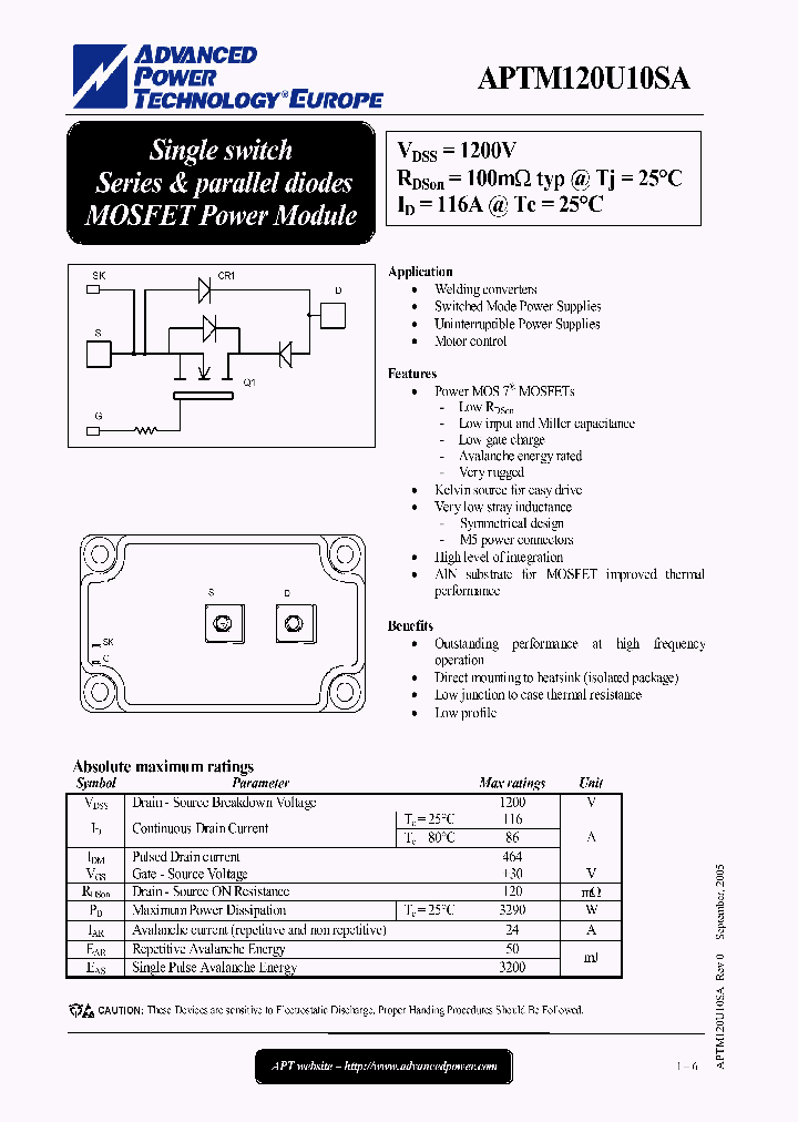 APTM120U10SA_1212626.PDF Datasheet