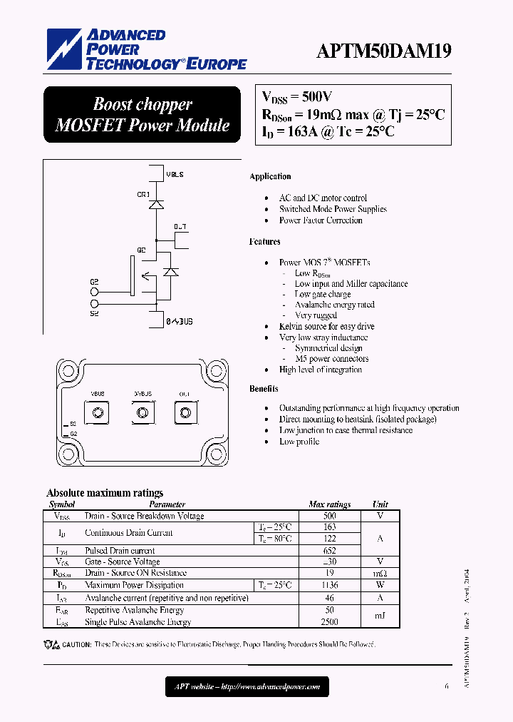 APTM50DAM19_1169252.PDF Datasheet