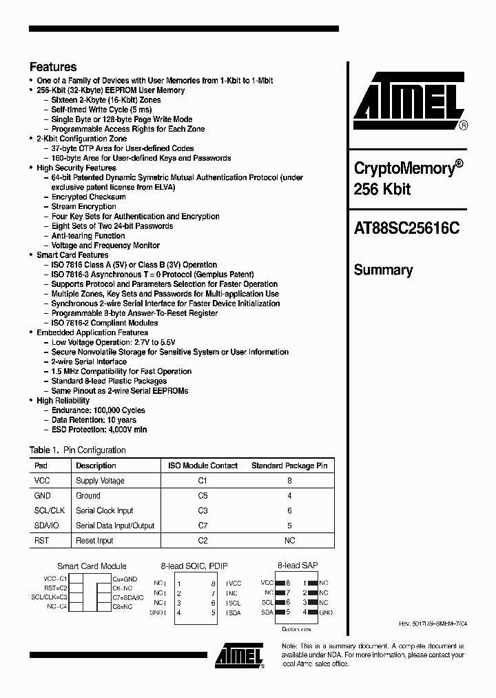 AT88SC25616C-Y4U_1214203.PDF Datasheet