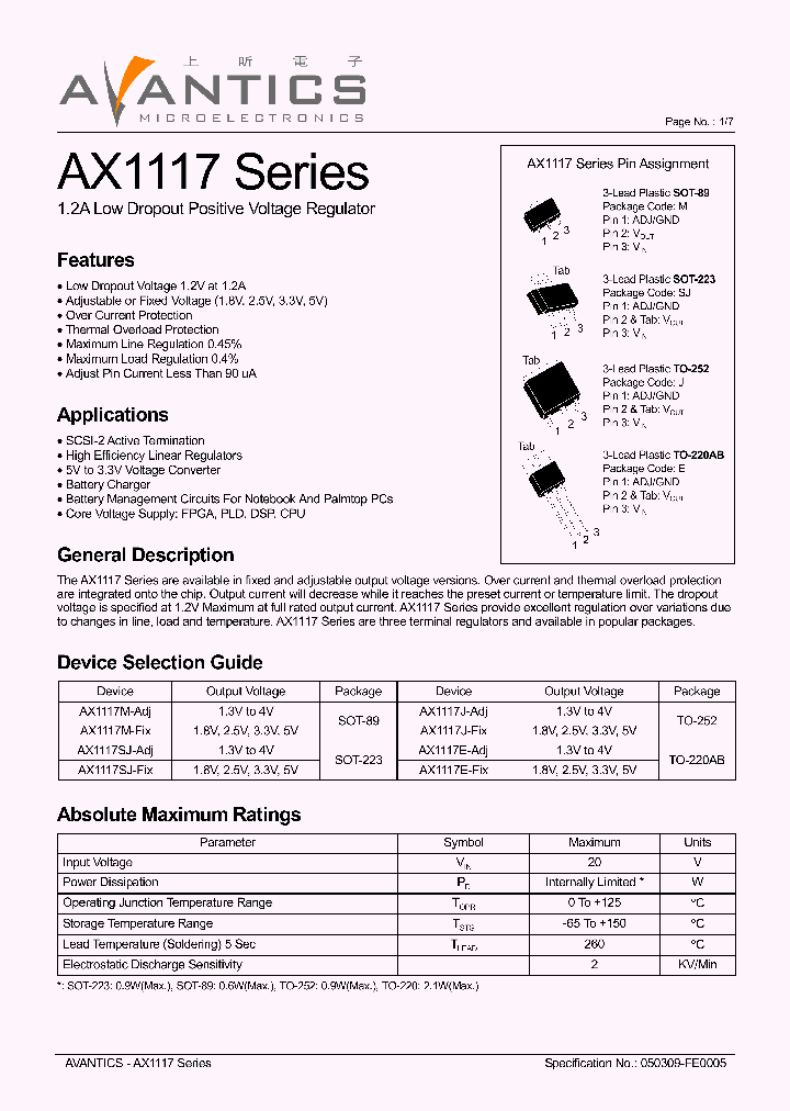 AX1117SJ-FIX_1214946.PDF Datasheet