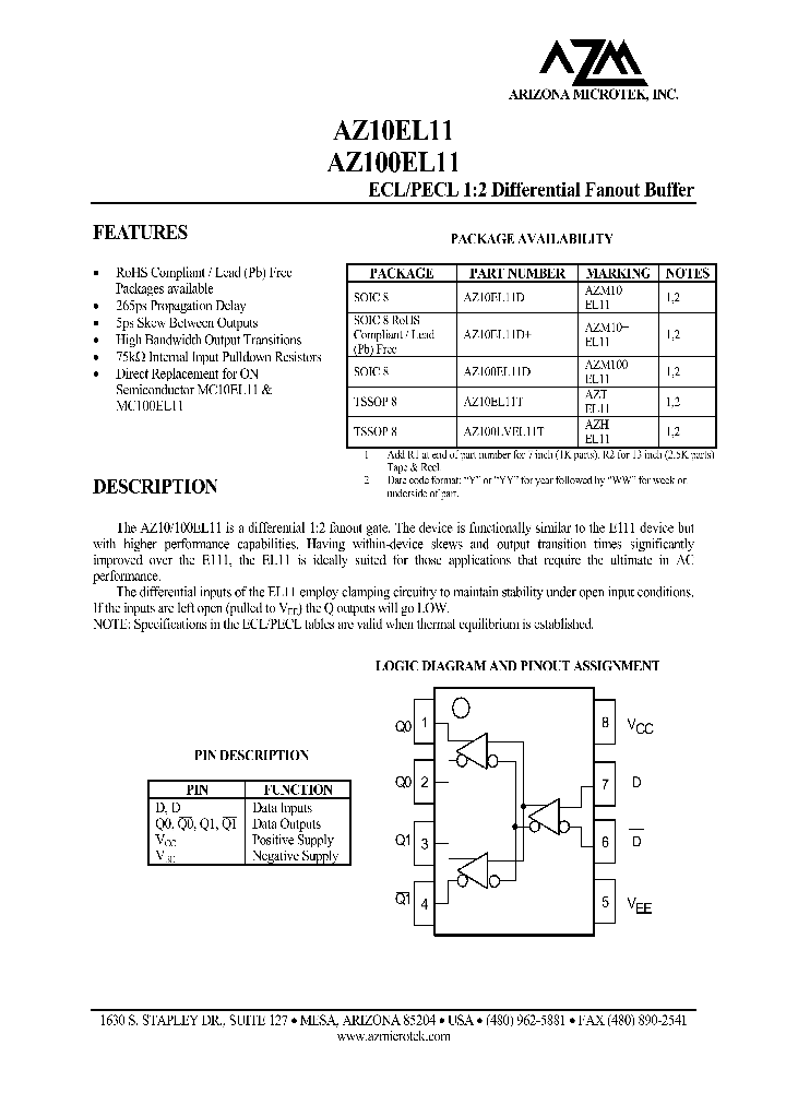 AZ100EL11_1127344.PDF Datasheet