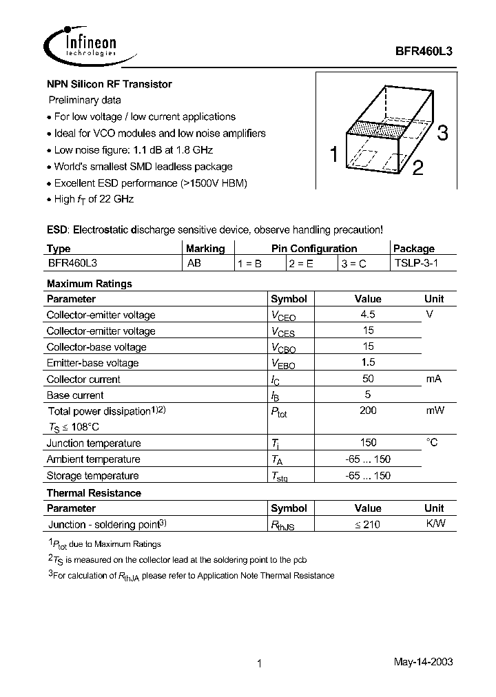 BFR460L3_1146178.PDF Datasheet