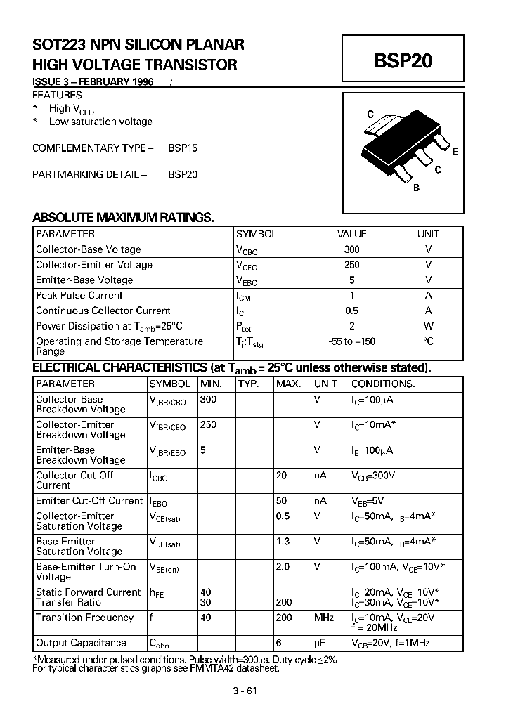 BSP20_1220714.PDF Datasheet