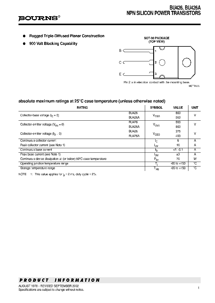 BU426_1147281.PDF Datasheet