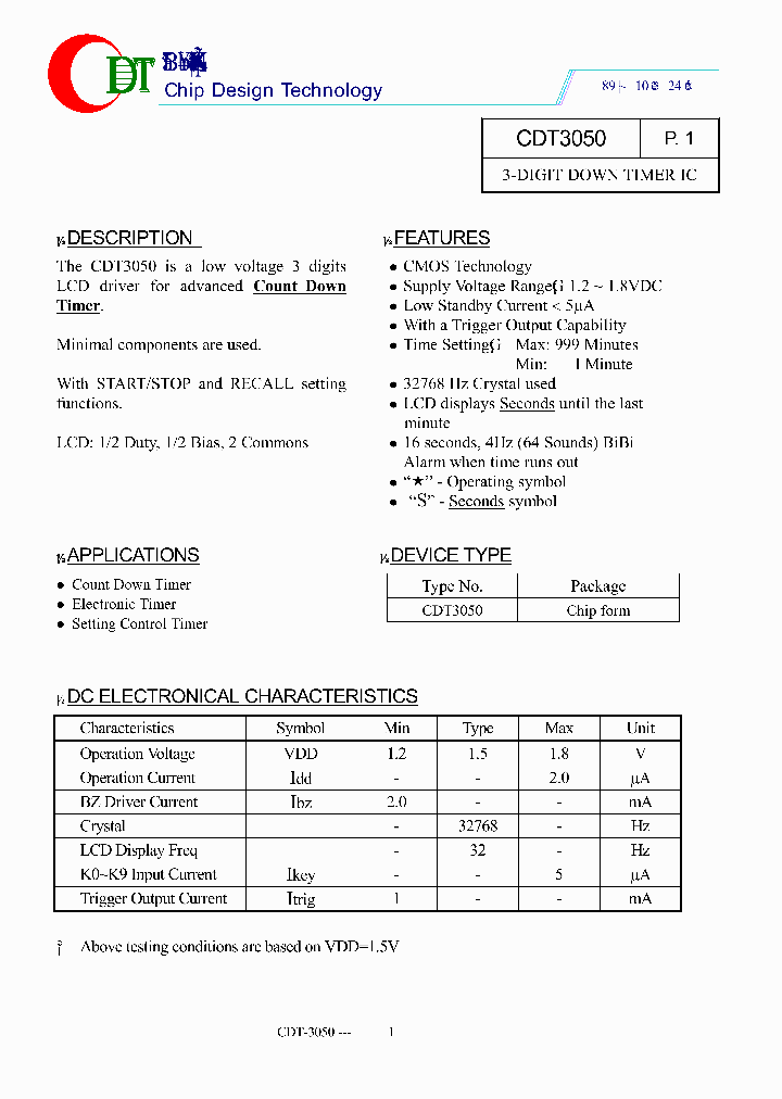 CDT3050_1225613.PDF Datasheet