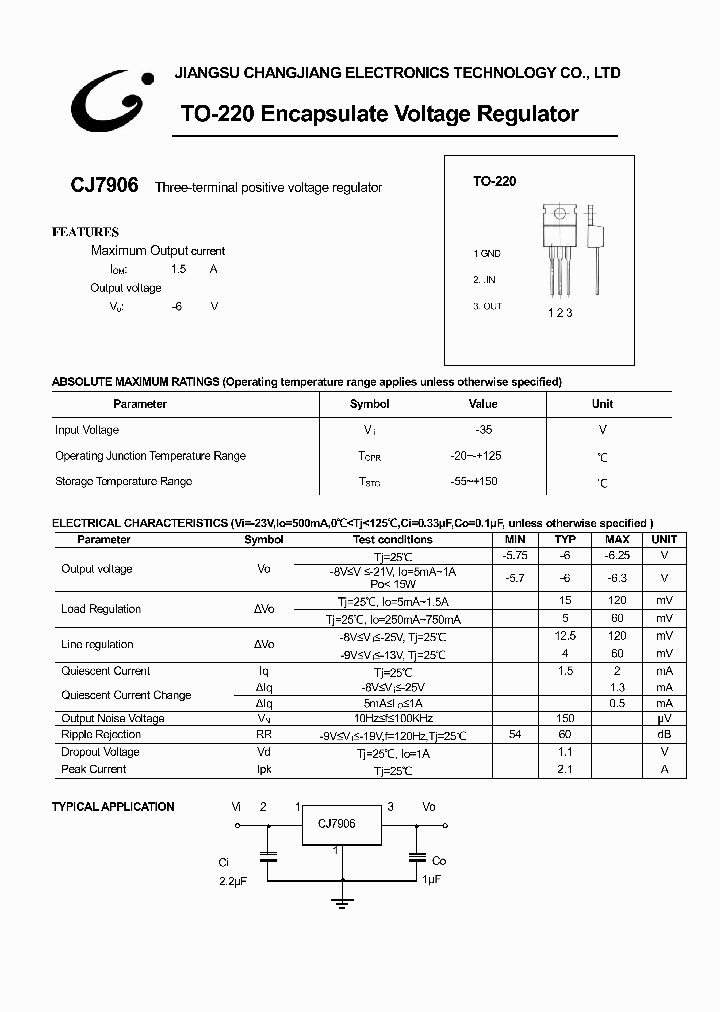 CJ7906-TO-220_1226289.PDF Datasheet