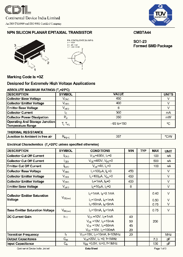 CMBTA44_1227192.PDF Datasheet