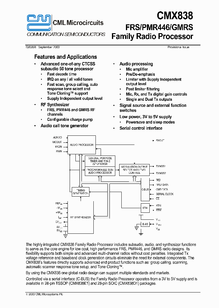 CMX838_1227602.PDF Datasheet