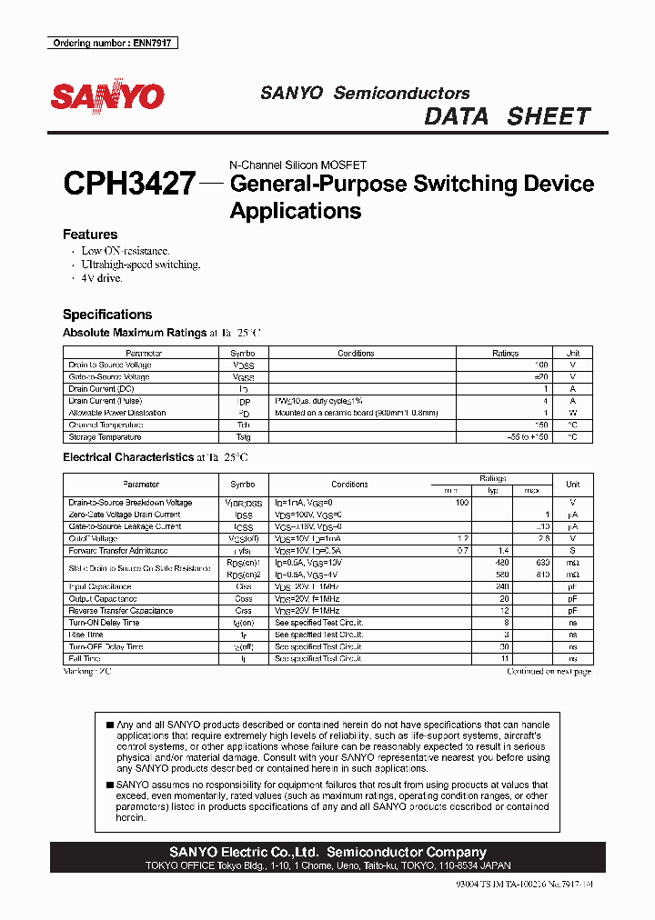CPH3427_1099432.PDF Datasheet