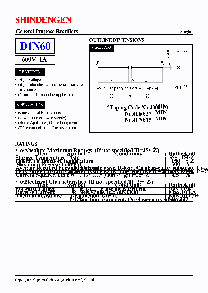 D1N60_1173454.PDF Datasheet