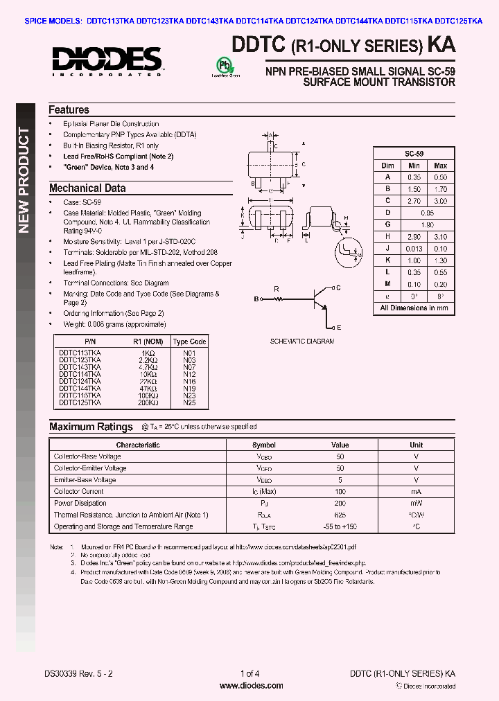 DDTC144TKA-7-F_1232018.PDF Datasheet