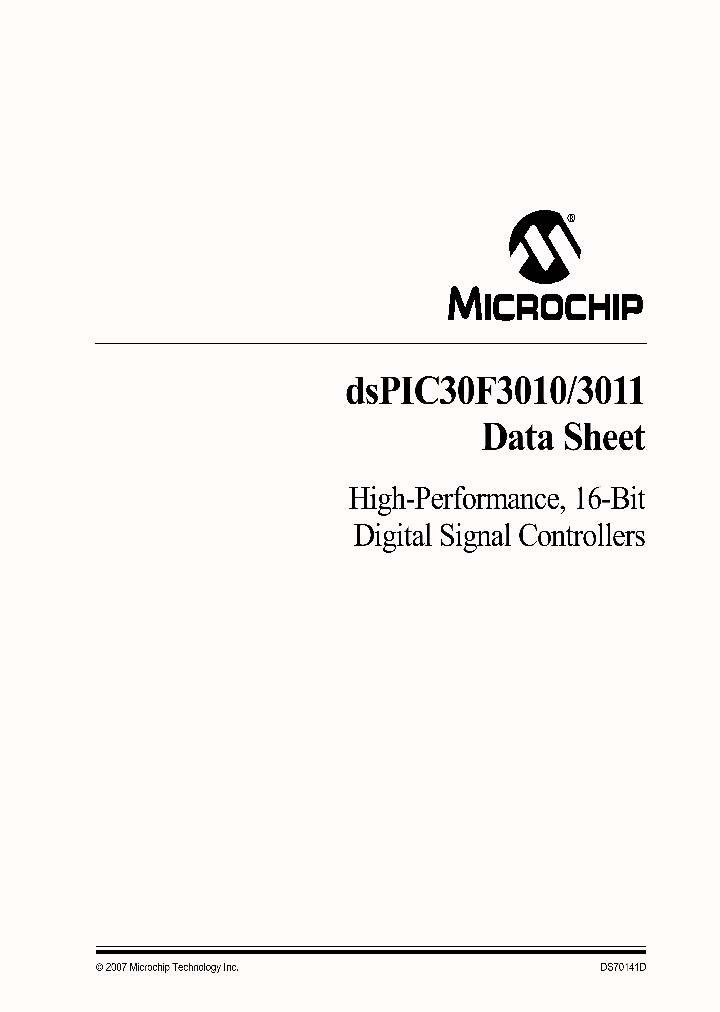 DSPIC30F3010AT-20EML_1110030.PDF Datasheet