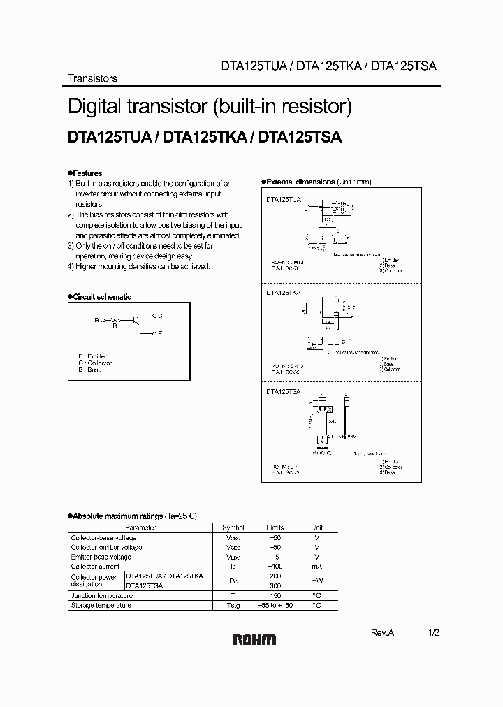 DTA125TUA_1235015.PDF Datasheet