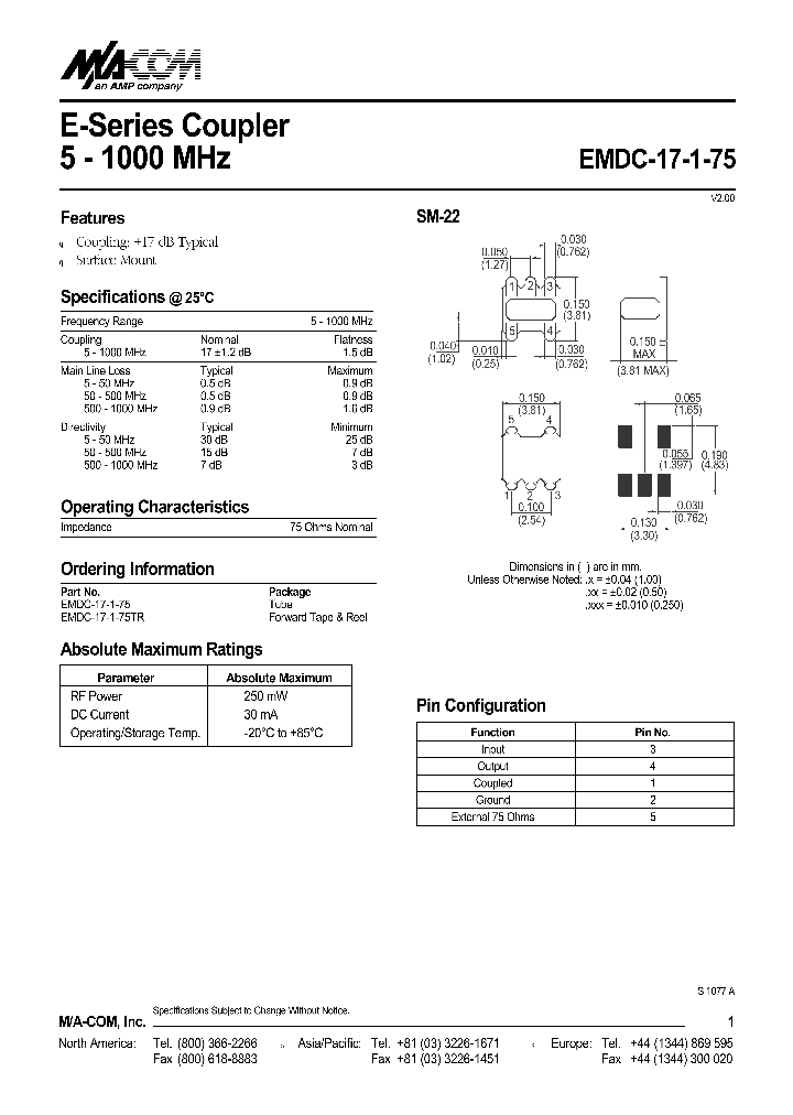 EMDC-17-1-75TR_1237212.PDF Datasheet