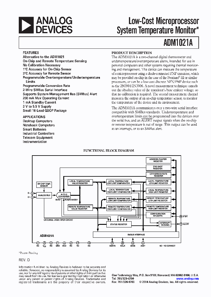 EVAL-ADM1021AEB_1238270.PDF Datasheet