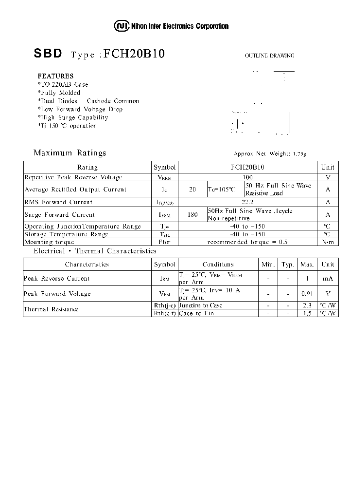 FCH20B10_1124464.PDF Datasheet