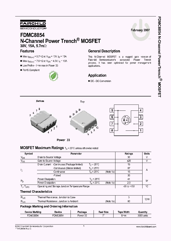 FDMC8854_1239498.PDF Datasheet