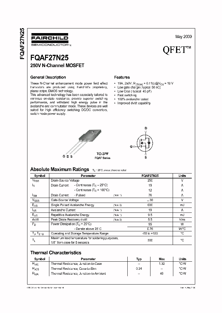 FQAF27N25_1241483.PDF Datasheet